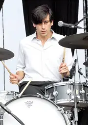 Drummer John Eriksson of Peter Bjorn John performs as part of the - Old Photo