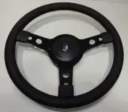 New 14" Leather Steering Wheel & Hub Adaptor Triumph Spitfire 1977+ Black Spoke (for: Triumph)