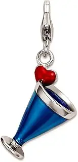 [JewelryWeb] 925 Sterling Silver Polished Fancy Lobster Closure Enameled 3 d Blue Hawaii With-Lobster Clasp Charm 30x14mm Wide Pendant Necklace for Women