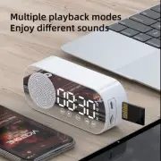Mirror Surface Wireless Speaker Music Radio Rechargeable Digital Alarm Clock