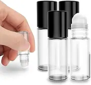 4-pack 30ml Refillable Glass Roll On Bottles for Essential Oils - Roller Bottles with Ball Applicator - Elegant Design for Perfume, Aromatherapy and Deodorant
