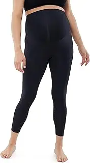 [Ingrid & Isabel] Basics 7/8 Active Maternity Legging with Crossover Panel, Belly Support, Black