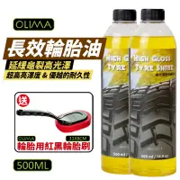 在飛比找PChome24h購物優惠-【OLIMA】長效輪胎油 500ml x 2入組 送輪胎刷