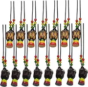 15Pcs African Drums Necklaces 2x1 Inch 2 Color Wooden Classic Mini Drum Pendant Creative Gifts for Kids Adults Party Supplies School Bongos for Kids Mini Drum African Drums