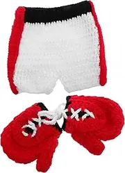 VERDANVERSE 1set Newborn Boxing Costume Outfit Crochet Photography Props for Boys Girls Adorable Soft Gentle Skin for Photoshoot Sessions