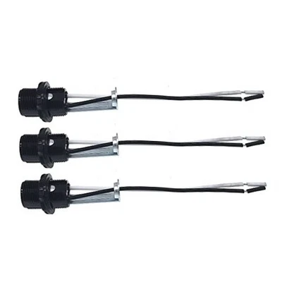 E12 Light Socket-E12 Lamp Holder with 6 Inch 3 Threads,With Ring and Hickey