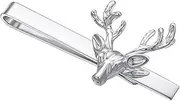[Asienice] Silver Tie Clip Men's Personalised Tie Pin Animal Lion Head Deer Cat Wolf Dog Men's Jewellery for Men