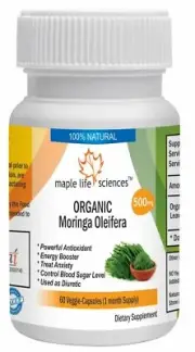 ORGANIC Moringa Oleifera Leaf Capsules Pure & High Quality