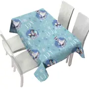Snowflakes Winter Owl Penguin Pattern Tablecloth