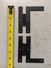 H & L Hinges Cabinet Cupboard Flush Mount 4" Tall 4" Wide 1 Pair Vintage