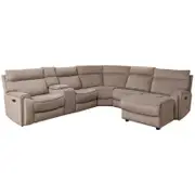 Dynasty 5 Seater Corner Fabric Lounge with RHF Chaise - Latte