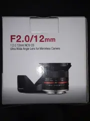 Samyang 12mm F2.0 NCS CS Ultra Wide Angle Lens for Fujifilm X Cameras, Black