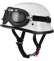 Helmet Half Shell German Motorcycle Helmet with Cycling Glasses DOT Approved XL