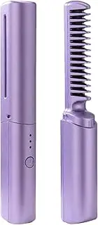 Cordless Hair Straighteners | Built-in 4000mAh Battery Straightener Brush | 60 s Heat up Rechargeable Cordless Hot Comb with 3 Levels | Mini Dual-purpose Curling Iron Comb, Home or Travel Use