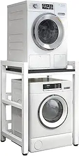 Dryer Washing Machine Base Stand Height Adjustable, Portable Stacking Kit for Tumble Dryer Storage, 300KG Load No Wall Mounting or Drilling, Strong Steel Construction Blackboard White