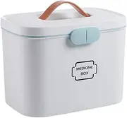 First Aid Kit Case Medicine Storage Box with Divided Compartments Family Emergency Kit for for Home Office Car (White)