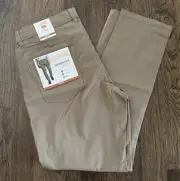 Copper & Oak NWT Mens 34x30 Momentum 5 Pocket Pants Rayon Sueded Khaki K2F901$65