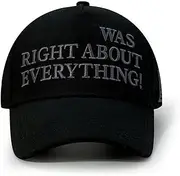 [BSJSIA] Trump was Right About Everything Hat 45-47 MAGA Hats with USA Flag Adjustable Baseball Cap, Black & Gray, One Size