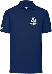 [Super Lemon] Scotland Scottish Childrens Childs Rugby Exclusive Retro Vintage Boys Girls Unisex White Polo Shirt, Great for Any Scottish Rugby Fans for 6 Nations and World Cup