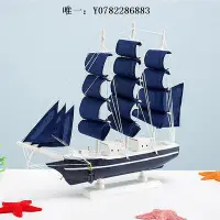 在飛比找Yahoo!奇摩拍賣優惠-帆船擺件地中海33公分實木質帆船一帆風順擺件超市商場酒店美陳