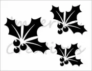 HOLLY BERRIES 3 Mistletoe Christmas 8.5 x 11 Holiday Stencil Plastic Sheet S517
