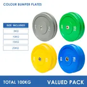 100kg Colour Bumper Plates Bundle (5/10/15/20)