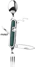 Camping Cutlery,Stainless Steel Backpacking Cutlery - Foldable Utensil, Rust-Proof Multi-Functional Flatware for Backpacking, RV Camping, Barbecue, Tailgating