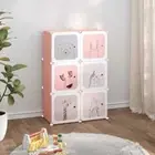 vidaXL Cube Storage Cabinet for Kids with 6 Cubes Pink PP 2BB
