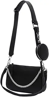 [AMHDV] Women Multipurpose Crossbody Bags Small Shoulder Bag Fashion 3 in 1 Zip Handbags with Coin Purse