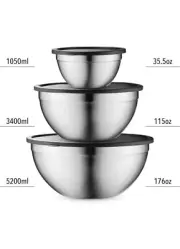 Mixing Bowls with Airtight Lids, Stainless Steel Nesting Bowl Set for Space