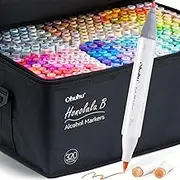 Ohuhu Alcohol Markers Brush Tip- 320-color Double Tipped Brush & Fine Art Sketch Marker - Alcohol-based Markers for Sketching Adult Coloring Illustration -Honolulu B Series
