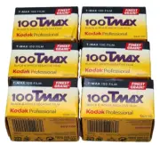 Lot of 6 Kodak Tmax ISO 100 36 Exp Black & White Negative Film 135-36 Expired