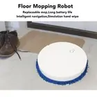 (White)Floor Mopping Robot Low Noise Intelligent Avoid Obstacles Wet Dry Du KM
