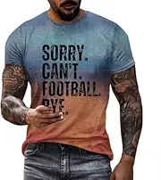 [Generic] 6 Memory Foam Summer and Autumn Sorry Can't Football Bye Casual 3D Printing Loose Round Neck Short Sleeved T Shirt Exercise Wear