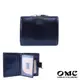 【OMC】NG福利品-全新品-顏色不均變色-原廠價3600-夾框牛皮短夾-原深藍