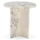 Giza 20" Side Table in Alabaster Marble