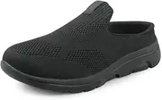 [LBTPK] Women's Comfortable Mesh Knit Mules - Slip On Lightweight Flats for Indoor, Walking, Work, Travel
