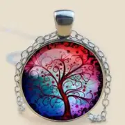 The Tree Of Life Glass Cabochon Long Necklace