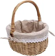 BESPORTBLE 1Pc Hand Woven Picnic Basket Portable Snack Storage Container Durable Wicker Design for Food Desserts and Picnic Essentials for Outdoor Gatherings and Home Decor