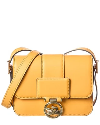Longchamp Box-Trot Small Leather Shoulder Bag Women's Yellow