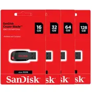 SanDisk Cruzer Blade USB 16Gb 32GB 64GB 128GB Flash Drive for Windows and Mac