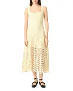 Maje Rhinestone Crochet Midi Dress