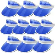LeoLeozz Unisex Candy Color Sun Visors Hats Plastic Clear UV Protection Cap for Sports Outdoor Activities
