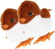 Vaguelly 2pcs Wind Up Animal Jumping Sparrow Plush Clockwork Plaything for Present for Birthdays Easter and Christmas Interactive Fun for All Ages