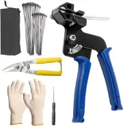 Metal Zip Tie Tool, Stainless Steel Cable Tie Gun with 200PCS Self-Locking Alumi