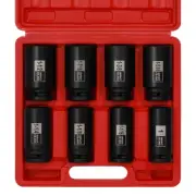 3/4" Drive Deep Impact Socket Set, 8-Piece Spindle Axle Nut Sockets, CR-MO, 6...
