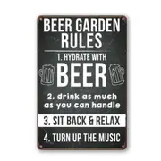 Rules Beer Music Retro Metal Plate Tin Sign Bar Pub Club Cafe Wall Art Warning