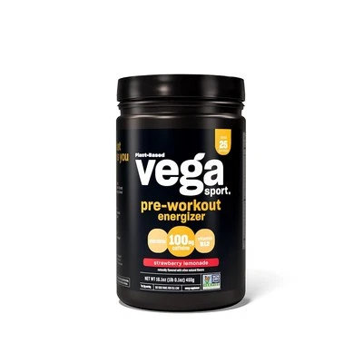 Vega Sport Pre-Workout Energizer, Strawberry Lemonade - Pre Workout Powder for W
