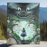 Alice In Wonderland 8x10 ORIGINAL ACRYLIC PAINTING Stretched On Canvas