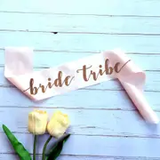 Champagne Pink 'Bride Tribe' Sash - Rose Gold Print